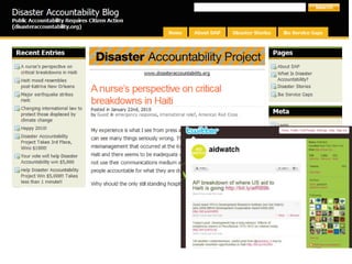 Social Media’s Role in Disaster Relief Effort in Haiti 