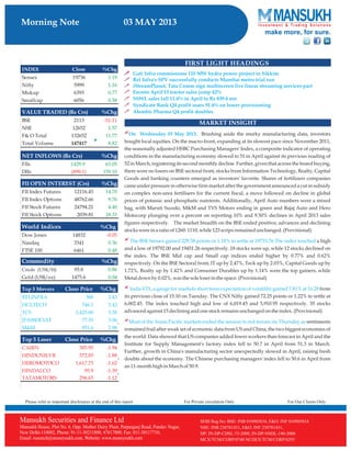 Go Ahead for Equity Morning Note 03 May 2013-Mansukh Investment and Trading Solution	