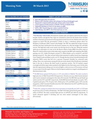 Go Ahead for Equity Morning Note 08 March 2013-Mansukh Investment and Trading Solution	