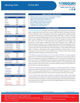 Go Ahead for Equity Morning Note 19 February 2013-Mansukh Investment and Trading Solution	