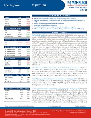 MARKET OUTLOOK FOR 27 July - CAUTIOUSLY OPTIMISTIC