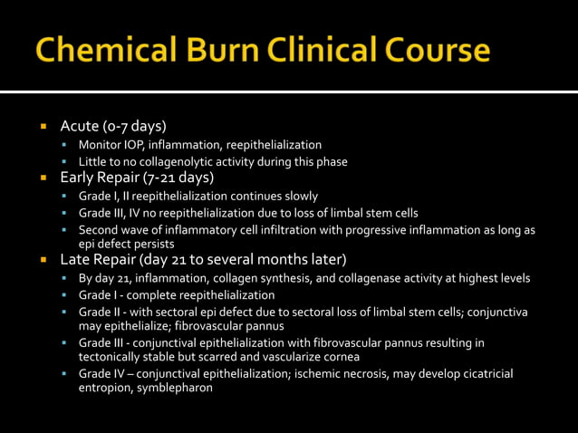 Ocular Chemical Burns - Pathophysiology and Evidence-Based Treatment | PPTX