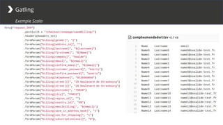 Gatling
Exemple Scala
 