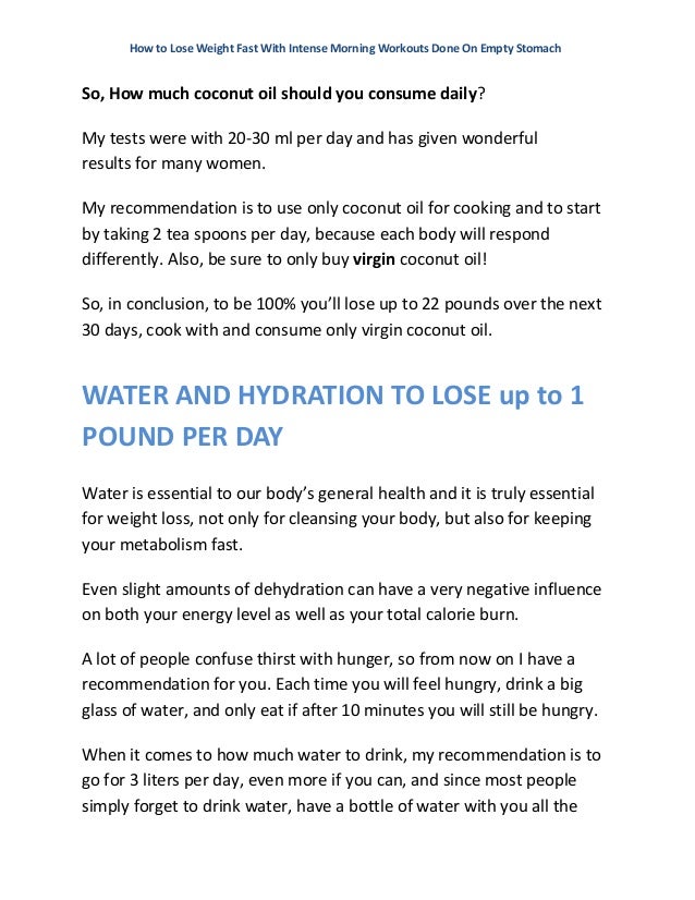 1 Pound Weight Loss Per Day Water