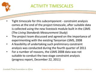 Livestock indicators for targeted investments: Translating constraints into opportunities in Tanzania