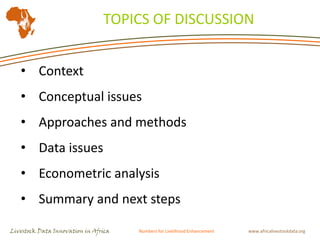 Livestock indicators for targeted investments: Translating constraints into opportunities in Tanzania