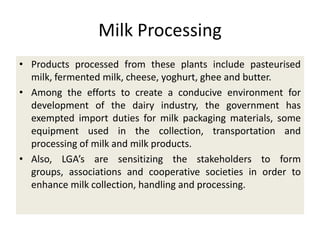 Efforts to improve the dairy industry in Tanzania