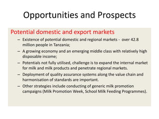 Efforts to improve the dairy industry in Tanzania