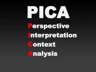 PICA means
Beat reporters.
Columnists.
Subject matter experts.
A focus on certain
categories of local
coverage where you c...