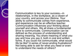 How important is oral and written communication in your relations? | PPTX