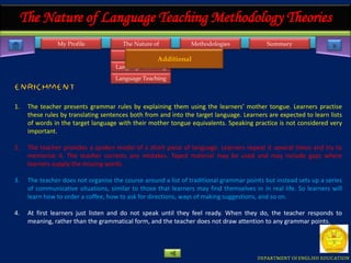 The Nature of Language Teaching Methodology Theories | PPTX