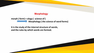 Morphemes    chapter 4