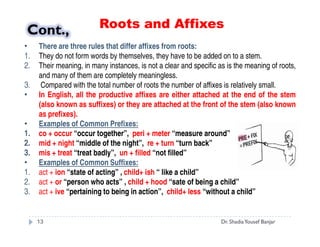 Meter Roots Words. Example Morphemes lane333-dr-shadiay-banjar-pptx-110930170415-phpapp02 | PDF