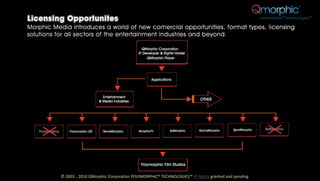 © 2003 - 2010 QMorphic Corporation POLYMORPHIC® TECHNOLOGIES™ IP Rights granted and pending
 