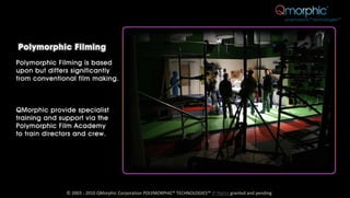 © 2003 - 2010 QMorphic Corporation POLYMORPHIC® TECHNOLOGIES™ IP Rights granted and pending
 