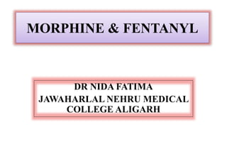 MORPHINE & FENTANYL
DR NIDA FATIMA
JAWAHARLAL NEHRU MEDICAL
COLLEGE ALIGARH
 