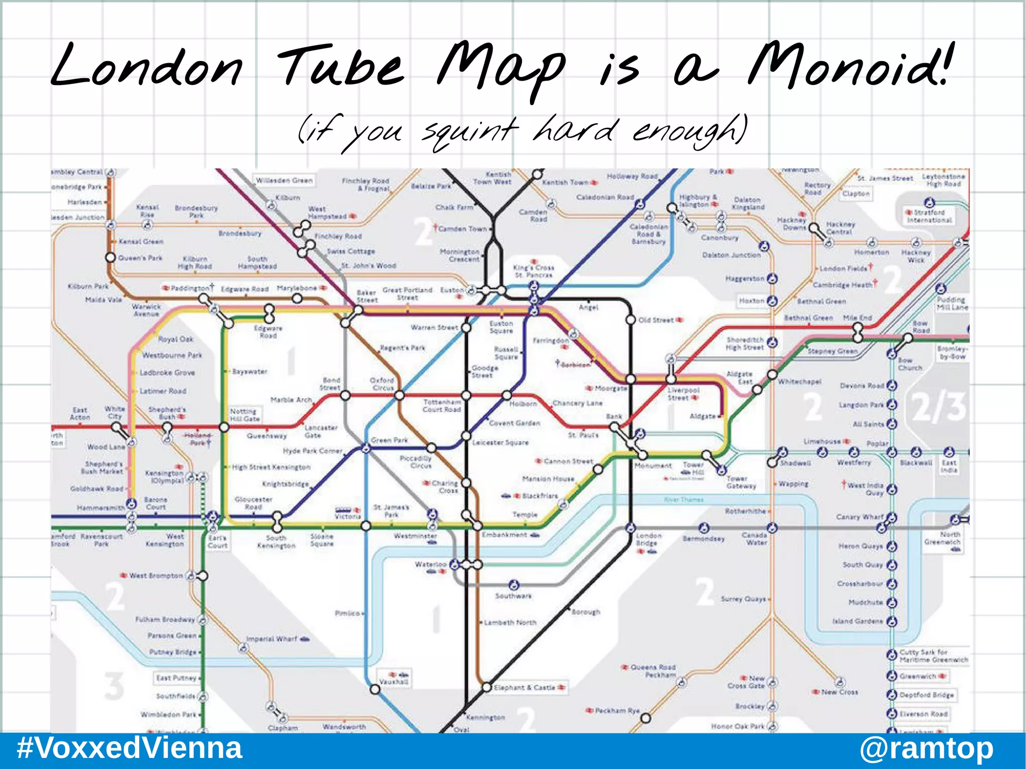 #VoxxedVienna @ramtop
London Tube Map is a Monoid!
(if you squint hard enough)
 