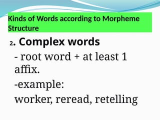 Comprehensive Overview of Morphology: Structure and Word Formation | PPTX