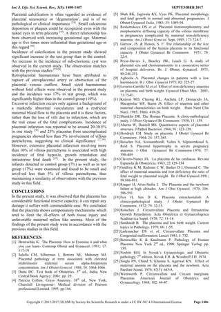 Morphological Changes of Placenta Associated with Maternal Anaemia | PDF