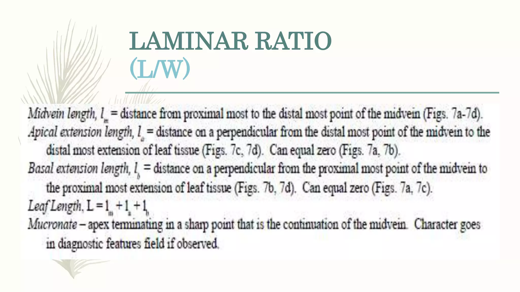 LAMINAR RATIO
(L/W)
 