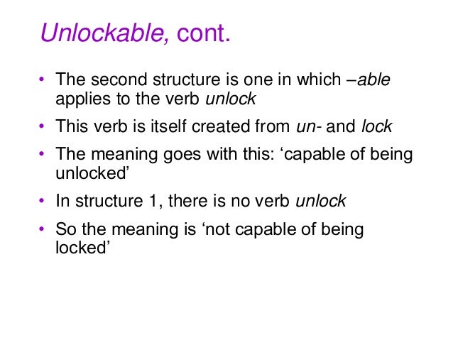 Morphological Structure
