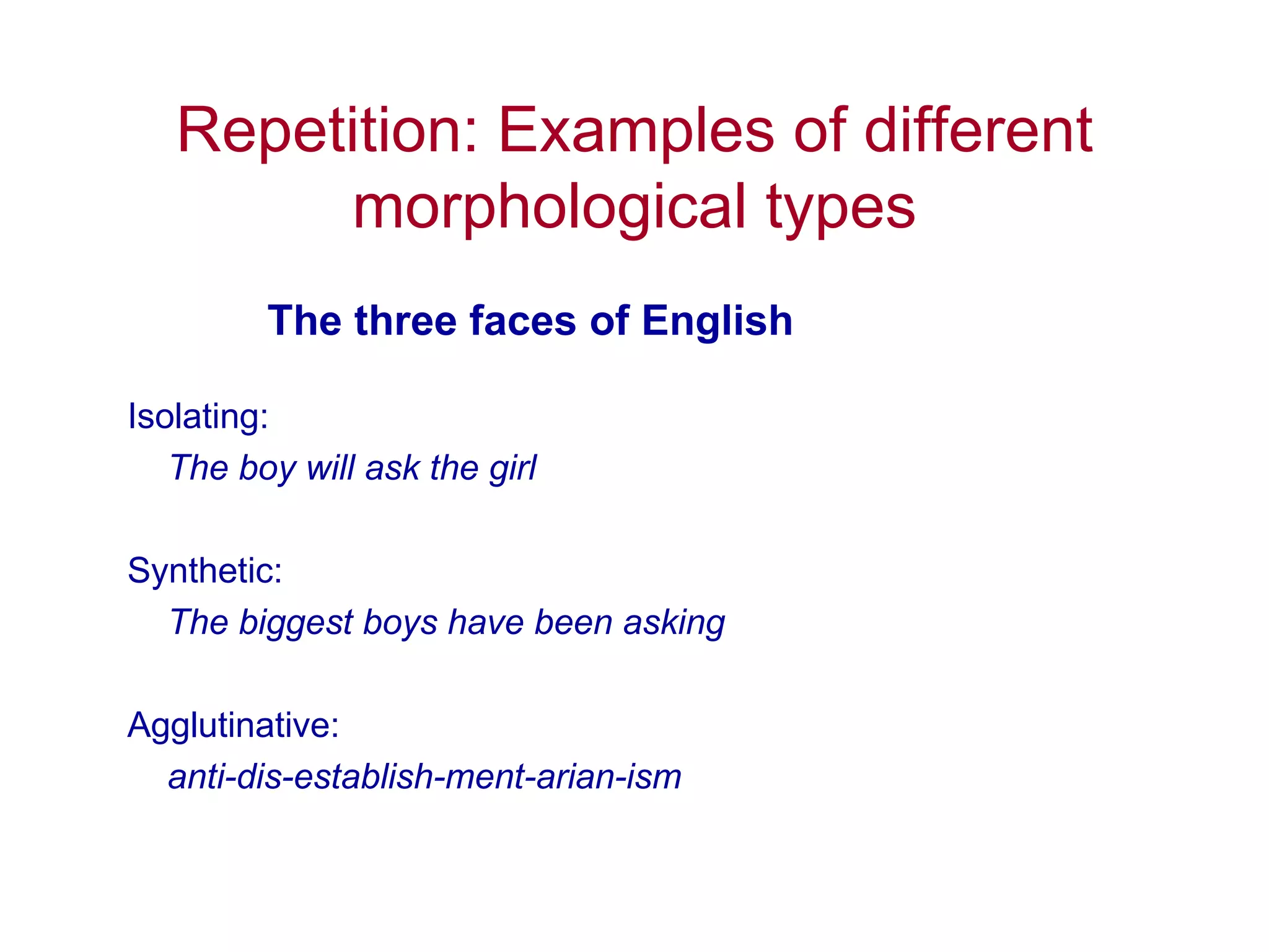Morphological typology PPT