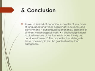 Comprehensive Overview of Morphological Types of Languages and Their ...