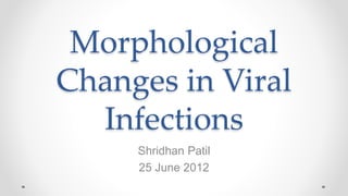 Morphological
Changes in Viral
Infections
Shridhan Patil
25 June 2012
 