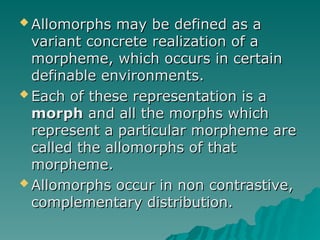 Introduction to Morphology and the Classification of Morphemes | PPT