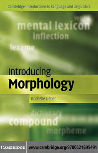 Comprehensive Introduction to Morphology: Word Formation and Linguistic ...