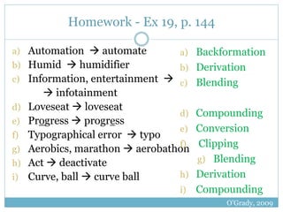 Morphology review-exercises-for-midterm1 | PPTX