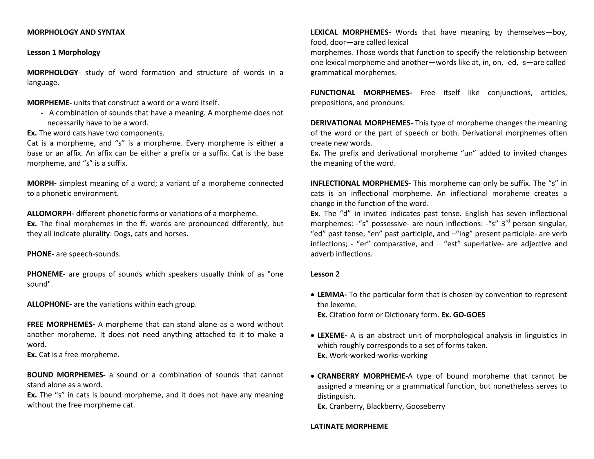 Morphology and syntax Overview | PDF | Geology | Science