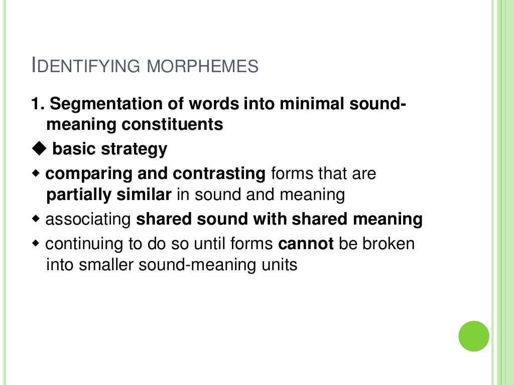 Morphology Linguistics Morphology Linguistics