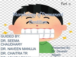 GUIDED BY:
DR. SEEMA
CHAUDHARY
DR. NAVEEN MANUJA
DR. CHAITRA TR
Part -2
Presented By:
Dr. Deveshi
Nigam
 