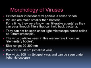 Filterable Virus Morphology of virus | PPTX