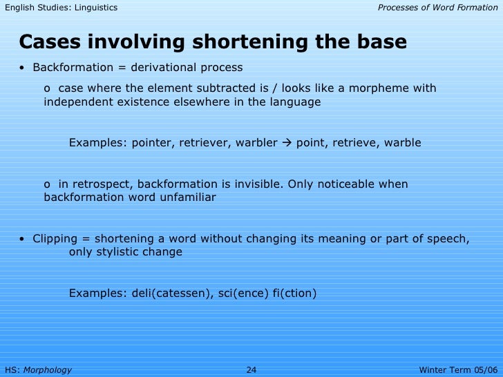 morphology presentation what is the meaning of the word retrospect