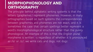 Morphophoneme Example Morphophonemic changes | PPTX