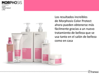 Los resultados increíbles
de Morphosis Color Protect
ahora pueden obtenerse más
fácilmente gracias a un nuevo
tratamiento de belleza que se
usa tanto en el salón de belleza
como en casa
 
