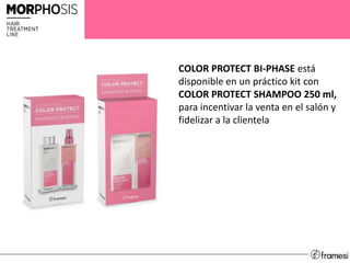 COLOR PROTECT BI-PHASE está
disponible en un práctico kit con
COLOR PROTECT SHAMPOO 250 ml,
para incentivar la venta en el salón y
fidelizar a la clientela
 
