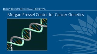 Click here for title
Click here for subtitle
Morgan Pressel Center for Cancer Genetics
 
