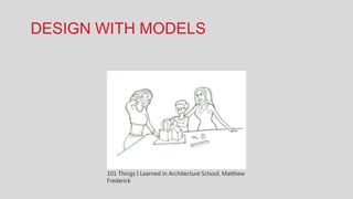 DESIGN WITH MODELS




       101 Things I Learned in Architecture School, Matthew
       Frederick
 