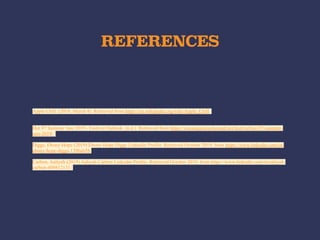 REFERENCES
Apple Chill. (2018, March 4). Retrieved from https://en.wikipedia.org/wiki/Apple_Chill.
Hot 97 Summer Jam 2019 - Festival Outlook. (n.d.). Retrieved from https://consequenceofsound.net/festival/hot-97-summer-
jam-2019/.
Diggs, Ebony-Hope (2019) Ebony-Hope Diggs Linkedin Profile. Retrieved October 2019, from https://www.linkedin.com/in/
ebony-hope-diggs-139bab58/
Carbon, Aaliyah (2019) Aaliyah Carbon Linkedin Profile. Retrieved October 2019, from https://www.linkedin.com/in/aaliyah-
carbon-409812131/
 