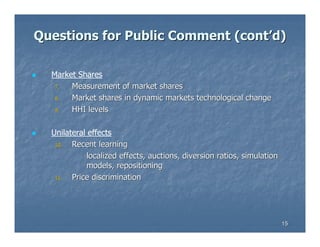 Revising the DOJ / FTC Horizontal Merger Guidelines | PDF