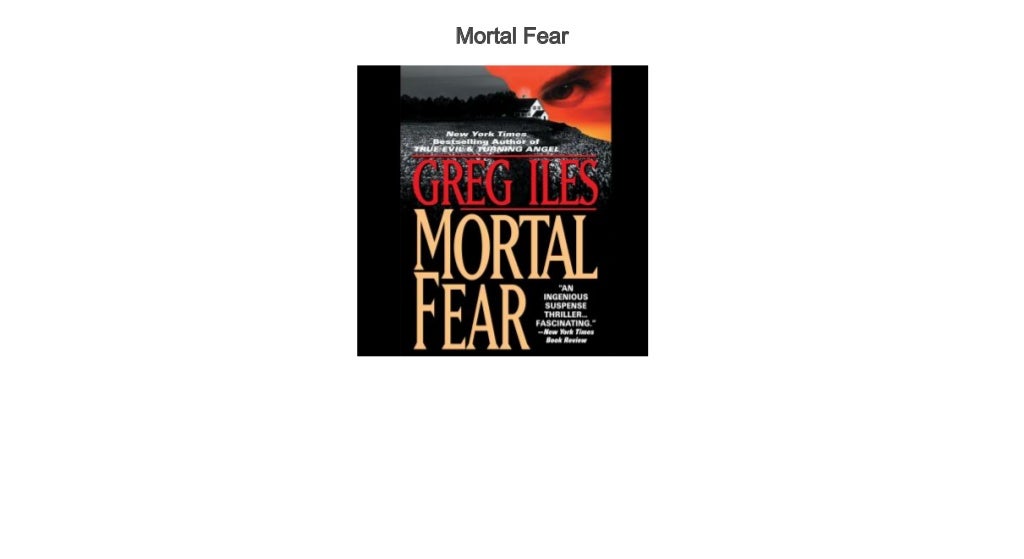 Mortal Fear best horror thriller books mystery thriller
