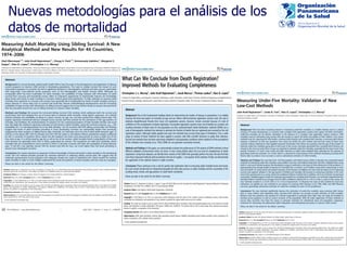 Nuevas metodologías para el análisis de los  datos de mortalidad 