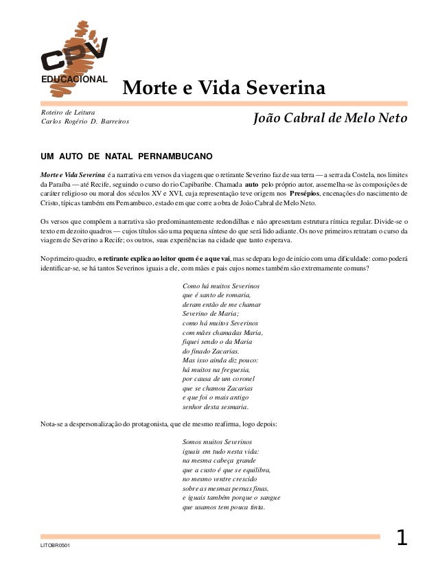 Morte e vida_severina roteiro de leitura e análise