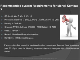 What are the system requirements for Mortal Kombat X on PC