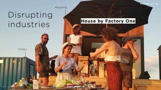 Disrupting  
industries
NOT CONFIDENTIAL
Utility
Housing
POSHTEL INT. /10
House by Factory One
 