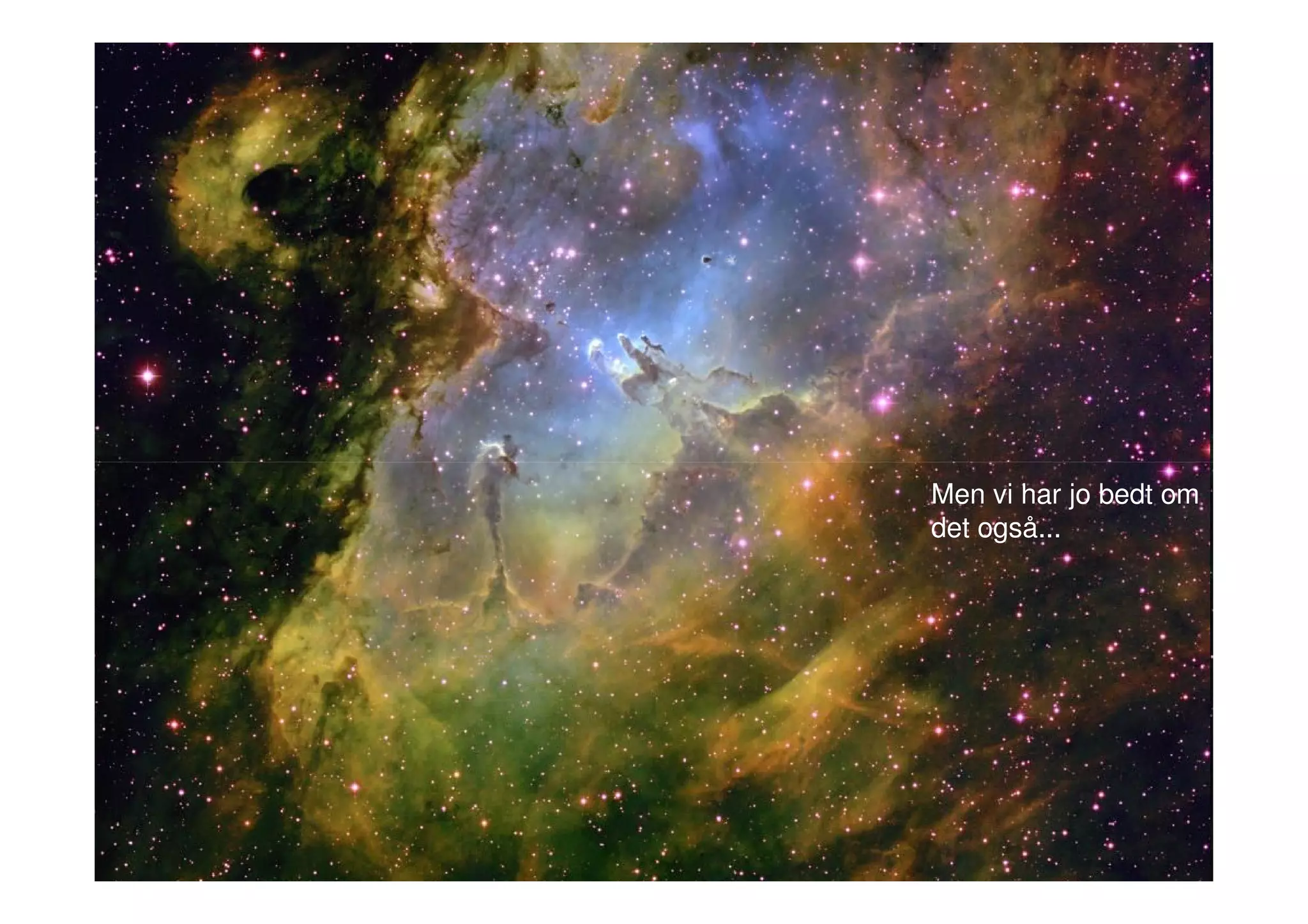 Men vi har jo bedt om
det også...
 