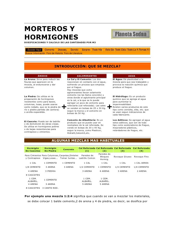 Morteros Y Hormigones